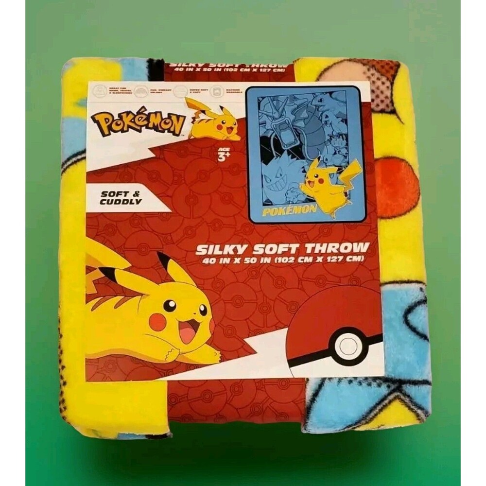 Pokemon Throw Blanket Silky Super Soft Kids Adults 40" x 50" New